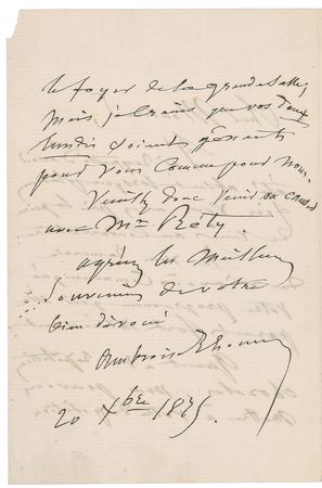Lot #671 Ambroise Thomas Handwritten Letters Signed - Image 5