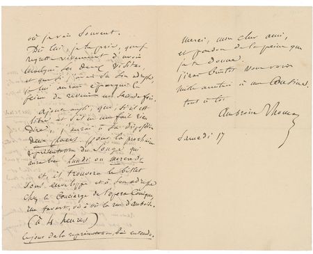 Lot #671 Ambroise Thomas Handwritten Letters Signed - Image 7