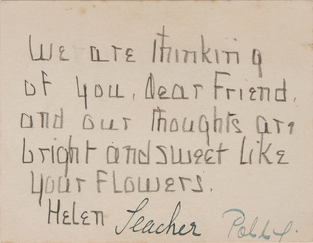 Lot #241 Helen Keller: Signed by the seldom-seen trio of Keller, Sullivan, and Thomson - Image 1