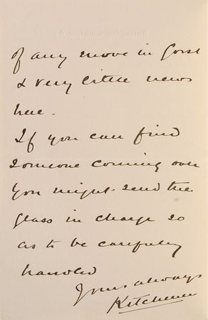 Lot #382 Herbert Kitchener Handwritten Letter Signed - Image 2