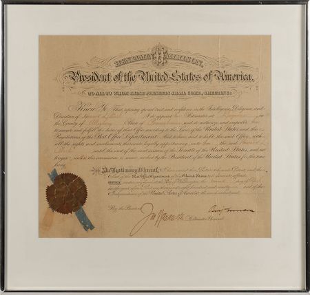 Lot #143 Benjamin Harrison Signed Document - Image 1