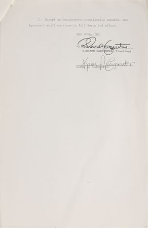 Lot #714 The Carpenters Signed Document - Image 2