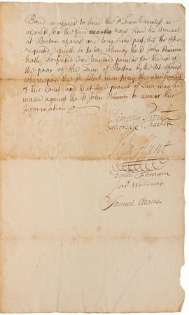 Lot #235 Samuel Adams, Sr Signed Document - Image 3