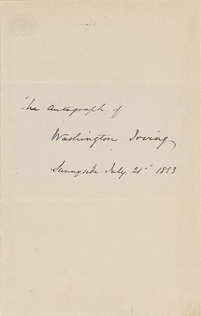 Lot #591 Washington Irving Signature - Image 1