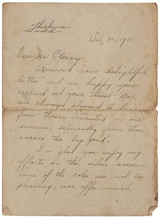 Lot #908 Thelma Todd: Exceedingly rare handwritten letter from Todd - Image 1
