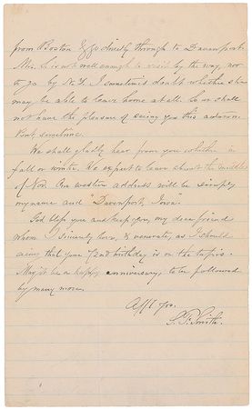 Lot #603 Samuel Francis Smith Handwritten Letter Signed - Image 2