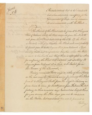 Lot #381 Richard Howe Signed Document - Image 1