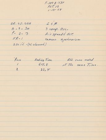 Lot #413 Neil Armstrong: 1958 Neil Armstrong F-104A Starfighter test flight report - Image 2