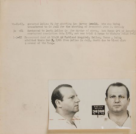 Lot #34 Jack Ruby’s Original Signed Fingerprint Card: Original fingerprints and mug shot from Ruby’s 1954 arrest - Image 2