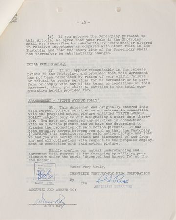 Lot #825 Actors and Actresses Signed Documents - Image 6
