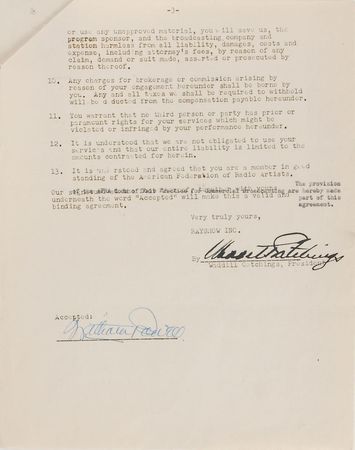 Lot #825 Actors and Actresses Signed Documents - Image 8
