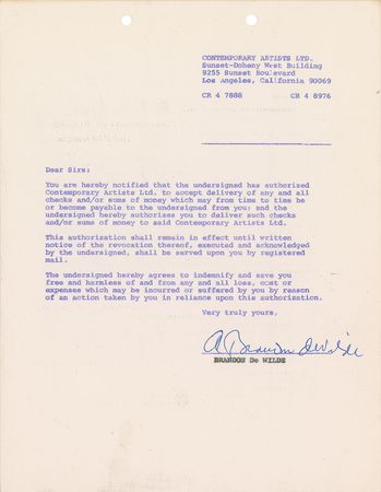 Lot #825 Actors and Actresses Signed Documents - Image 9