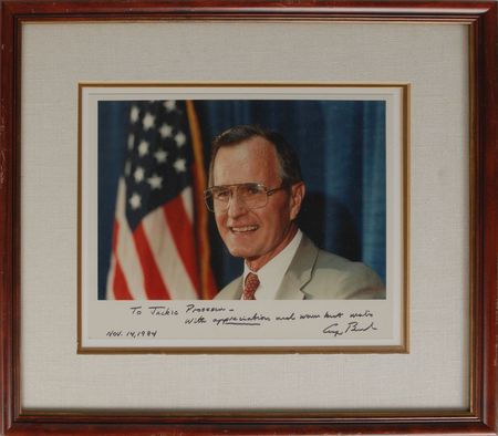 Lot #198 George Bush Signed Photograph - Image 1