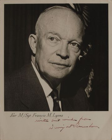 Lot #169 Dwight D. Eisenhower Signed Photograph and Typed Letter Signed - Image 1
