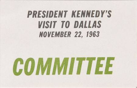 Lot #14 John F. Kennedy Dallas Visit Committee