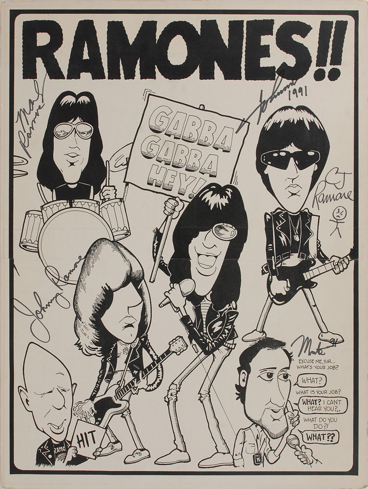 Ramones Signed 1991 Gabba Gabba Hey Poster | RR Auction