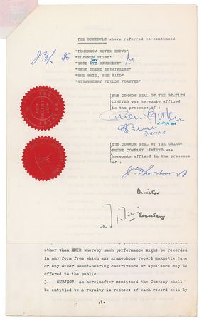 Lot #7007 Beatles EMI Royalty Document - Image 2