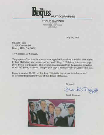 Lot #7077 Wings Signed Photograph - Image 3