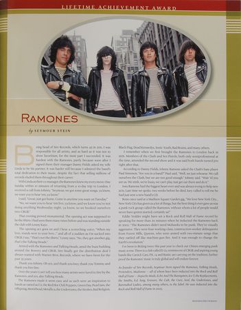 Lot #7303 Johnny Ramone Signed Hall of Fame Plate - Image 4