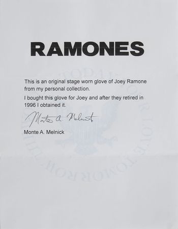 Lot #7276 Joey Ramone?s Stage-Worn Glove - Image 3