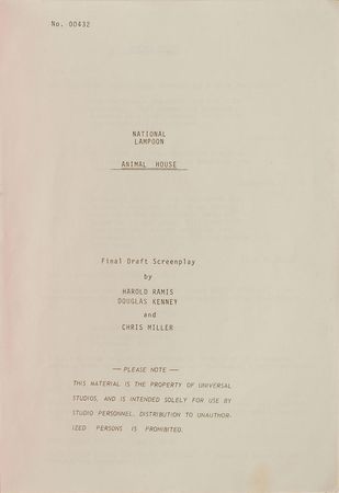 Lot #7399 Animal House Script - Image 2