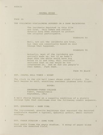 Lot #7399 Animal House Script - Image 3