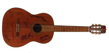 Lot #7151 Stevie Ray Vaughan and Blues Legends Signed Acoustic Guitar - Image 1