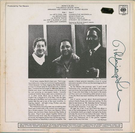 Lot #7146 Thelonious Monk Signed Album - Image 1