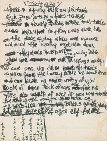Lot #7199 Gram Parsons Handwritten Lyrics - Image 1