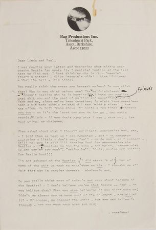 Lot #7015 John Lennon Typed and Hand-Annotated