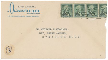 Lot #7361 Stan Laurel Typed Letter Signed - Image 2