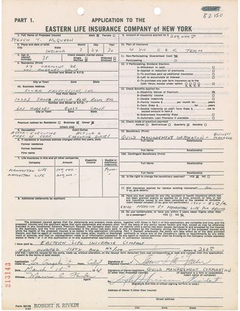 Lot #7356 Steve McQueen Signed Document - Image 1