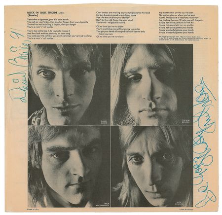 Lot #7217 David Bowie and Mick Ronson Signed Album Sleeve - Image 1