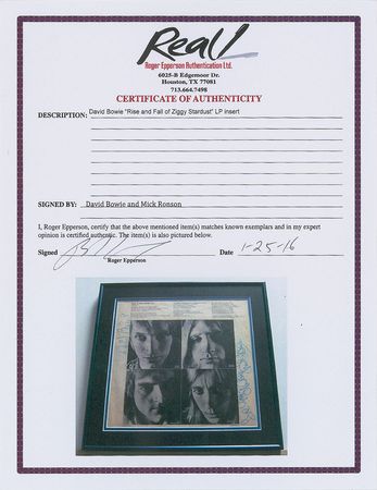 Lot #7217 David Bowie and Mick Ronson Signed Album Sleeve - Image 3