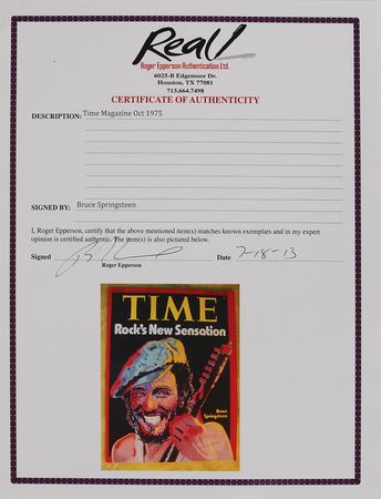 Lot #7250 Bruce Springsteen Signed 1975 Magazine Cover - Image 2