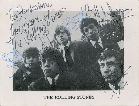 Lot #7093 Rolling Stones Signed Promo Card Photograph - Image 1