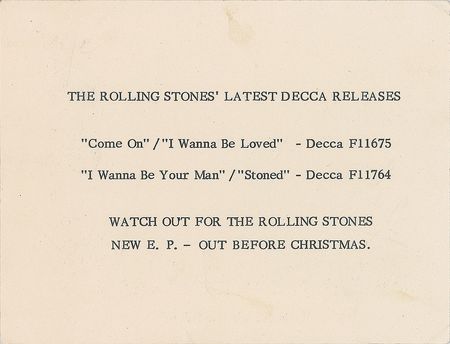 Lot #7093 Rolling Stones Signed Promo Card Photograph - Image 2