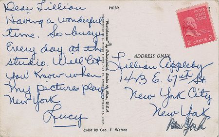 Lot #7393 I Love Lucy Screen-Used Postcard - Image 1