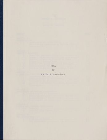 Lot #7354 Burt Lancaster?s Will Signed Document - Image 4