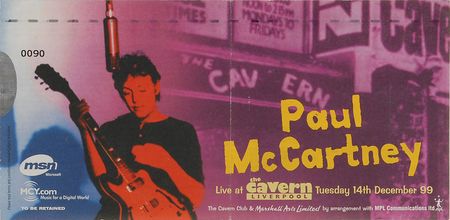 Lot #7044 Paul McCartney 1999 Cavern Club Ticket and Wristbands - Image 1