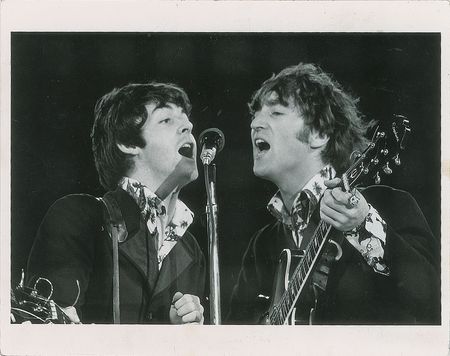 Lot #7059 Beatles at Candlestick Park 1966 Paul and John Photograph - Image 1