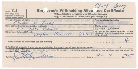 Lot #7177 Chuck Berry Signed Document - Image 1