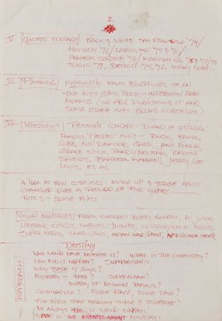 Lot #7235 KISS: Gene Simmons Handwritten Notes - Image 1