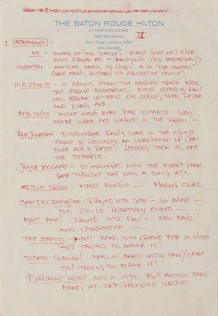 Lot #7235 KISS: Gene Simmons Handwritten Notes - Image 4