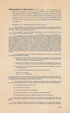 Lot #7016 John Lennon and Neil Aspinall Signed Memorandum - Image 2