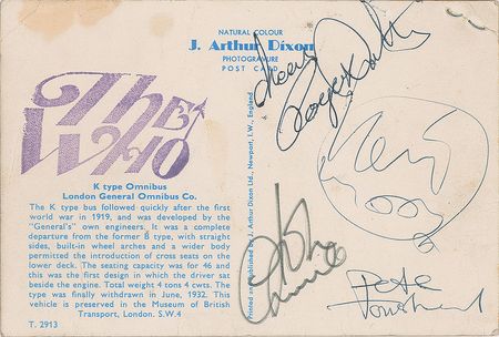Lot #7206 The Who Signed Postcard - Image 1