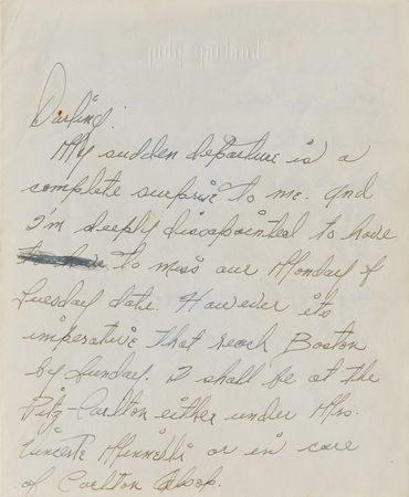 Lot #7359 Judy Garland Autograph Letter Signed - Image 1
