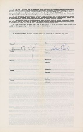 Lot #7203 Grace Slick Signed Document - Image 1