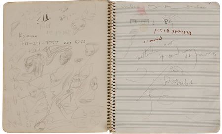 Lot #7144 Miles Davis?s Personal Notebook With Extensive Musical Compositions, Drawings, and Notes - Image 1