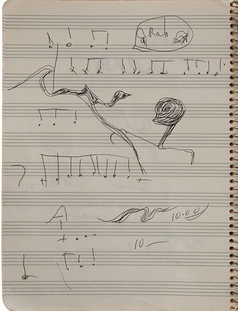 Lot #7144 Miles Davis?s Personal Notebook With Extensive Musical Compositions, Drawings, and Notes - Image 2